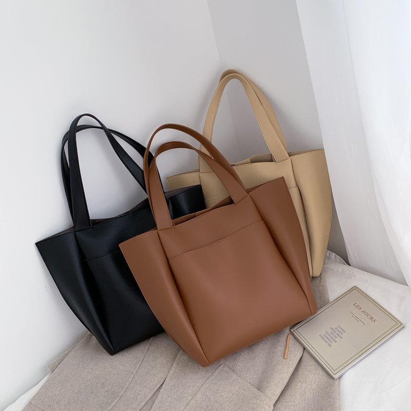 Women's Fashion Large Capacity Simple Elegant Solid Shoulder Bags