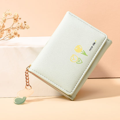 Women's Short Solid Color Simple Printed Cute Ladies Wallets