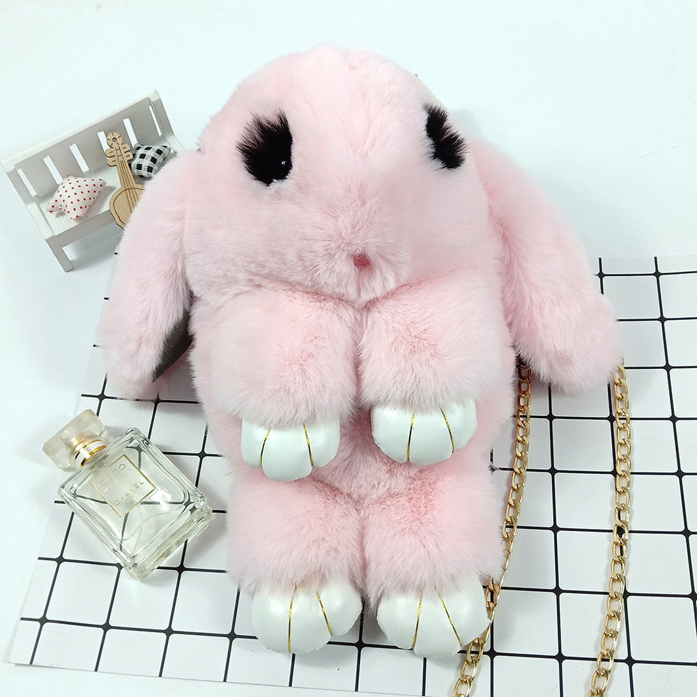 Adorable Rabbit Imitate Rex Fur Plush Shoulder Bags