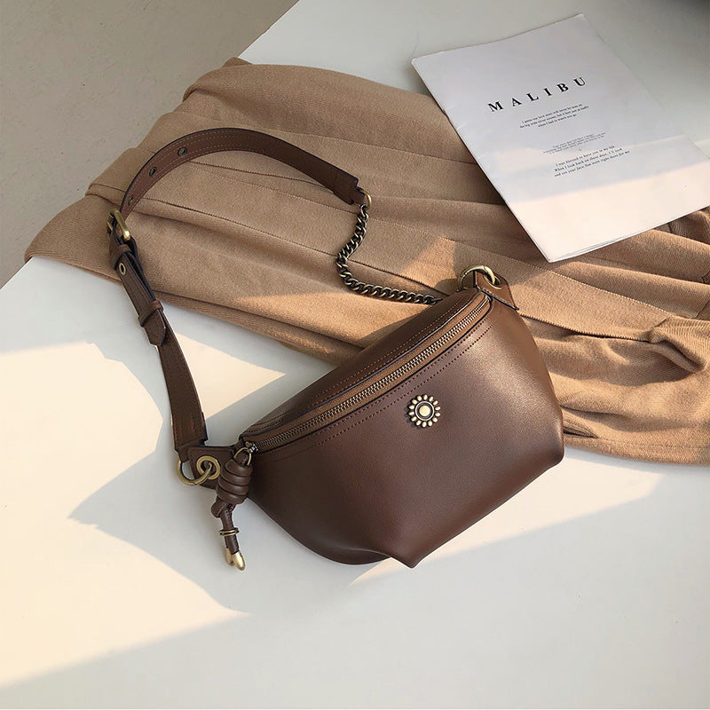 Women's Fashion Korean Style Cow Leather Waist Packs