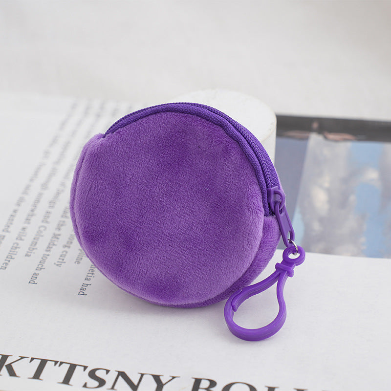 Women's & Children's Round Plush Mini Headset Storage Multicolor Children's Coin Purse