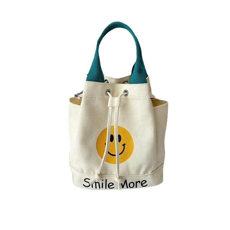 Simple Smiley Face Printed Female Cute Bucket Bags