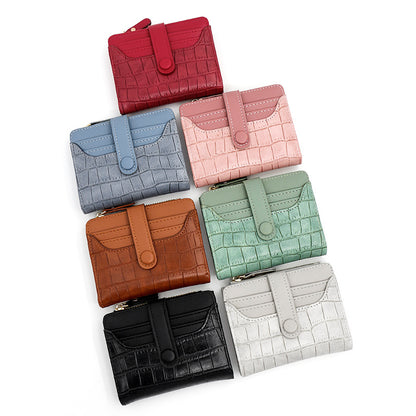 Women's Korean Crocodile Pattern Short Thin Large Ladies Wallets