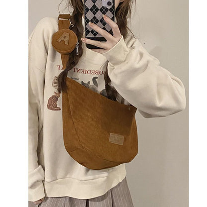 Unique Corduroy Korean Commuter Dumpling Leisure Crossbody Bags